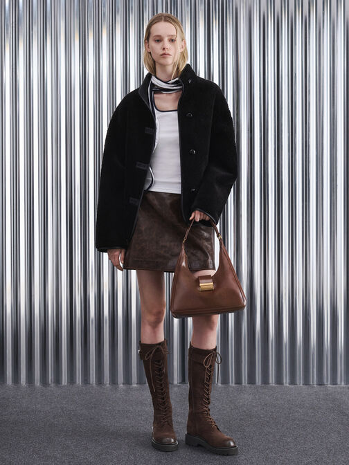 Charlot Hobo Bag, Dark Brown, hi-res