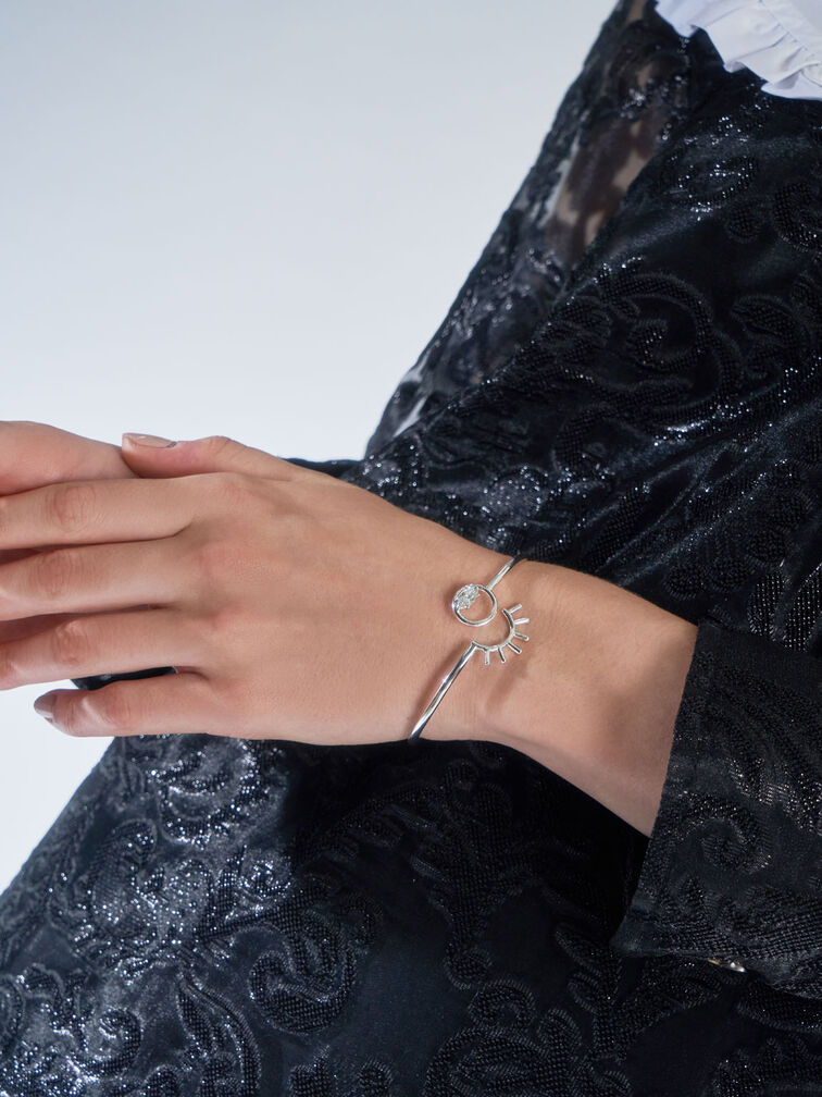 Swarovski® Crystal Cuff Bracelet, Silver, hi-res