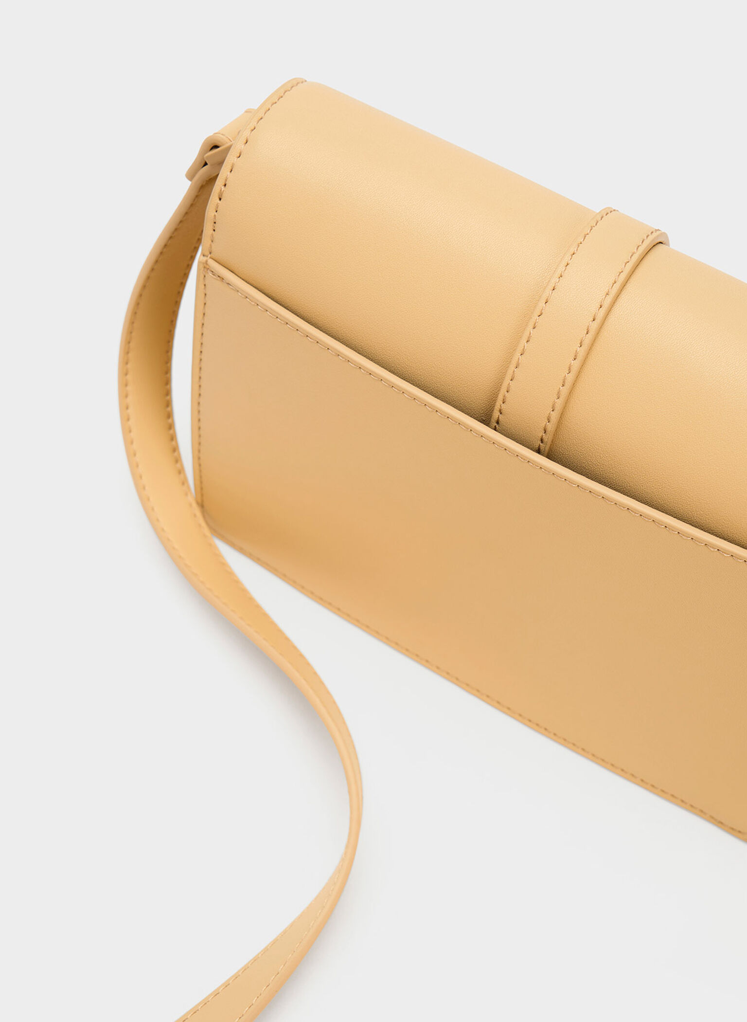Dua Buckled Crossbody Bag, Beige, hi-res