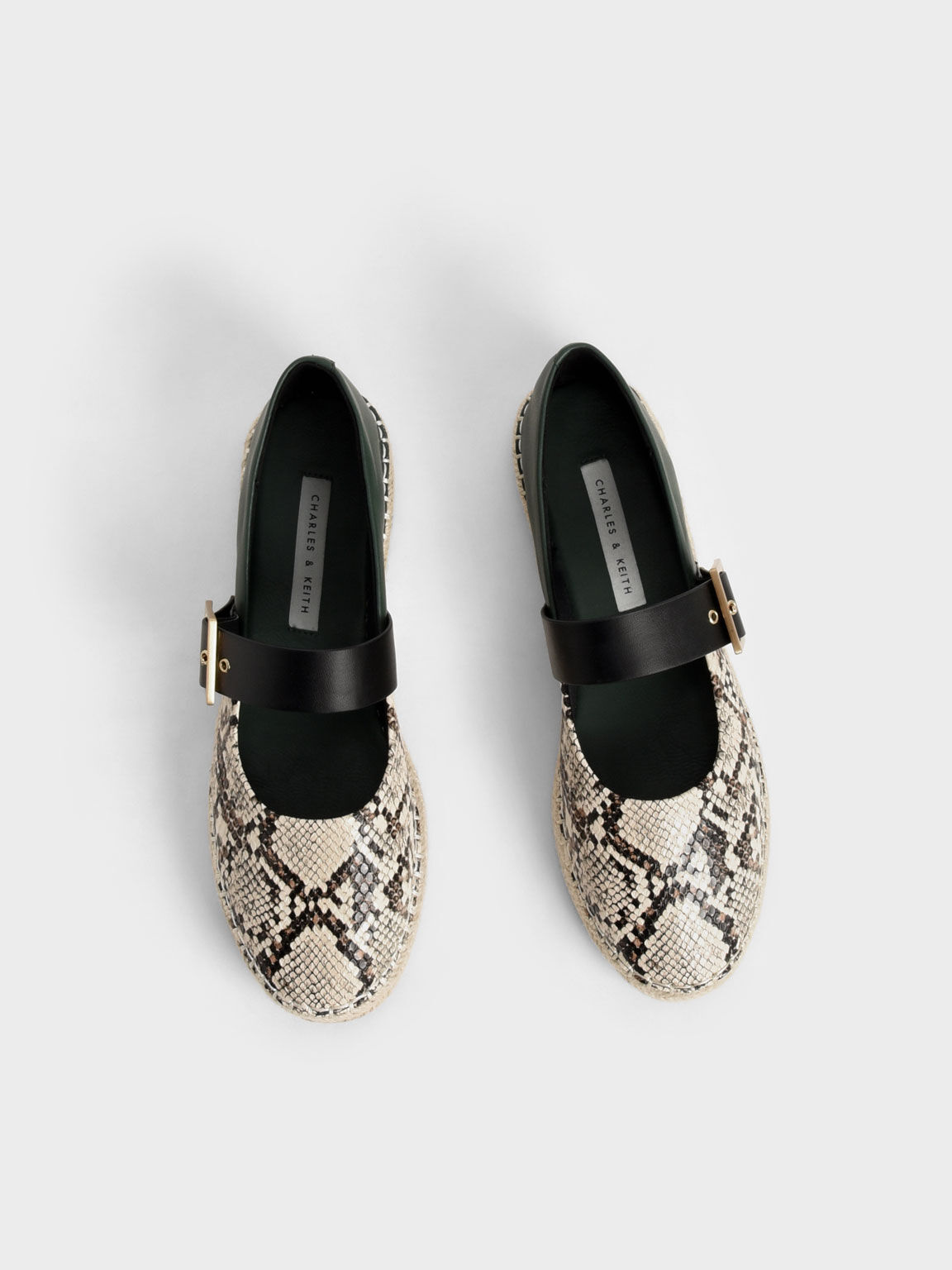 Snakeskin flats top