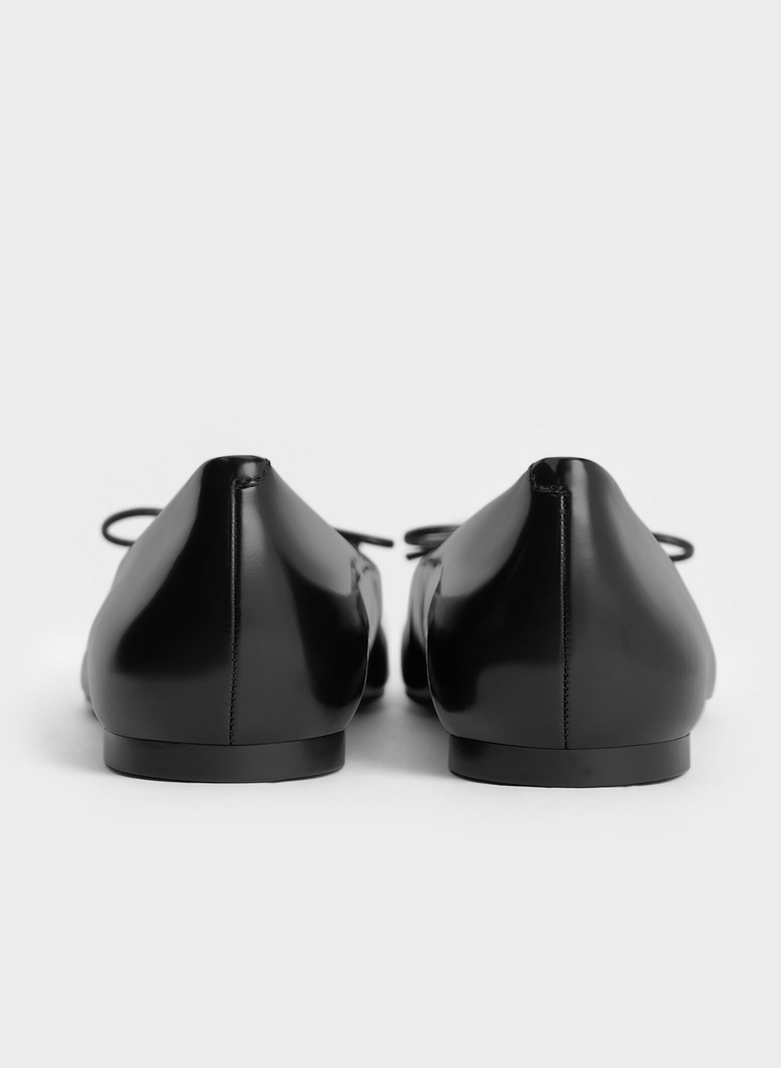 Square-Toe Bow Ballet Flats, Black Box, hi-res