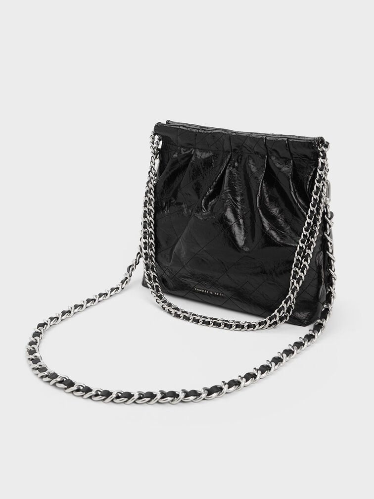 Duo Chain Handle Shoulder Bag, Noir, hi-res