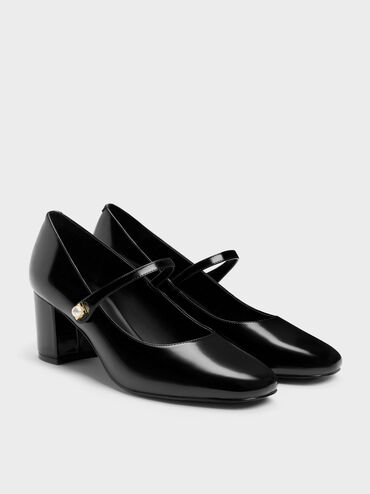 Marie Pearl Mary Jane Pumps, Black Box, hi-res