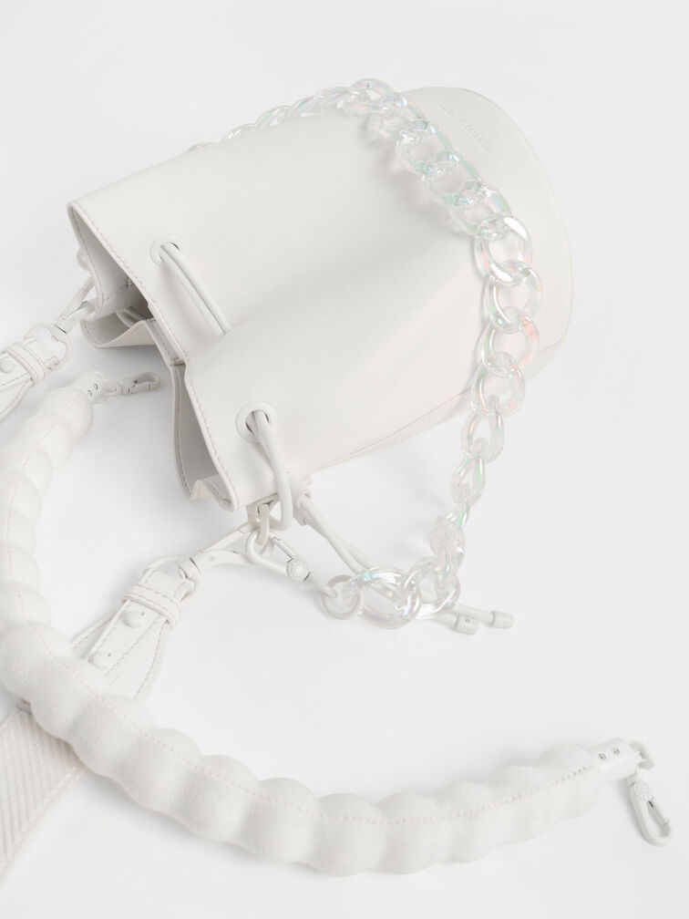 Lana Bucket Bag, White, hi-res