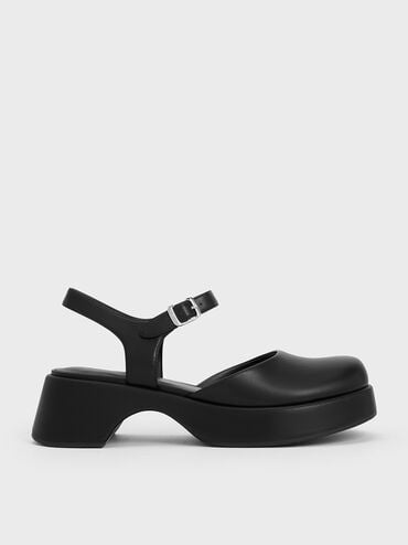 Zapatos Nerina de plataforma con correa al tobillo, Negro, hi-res