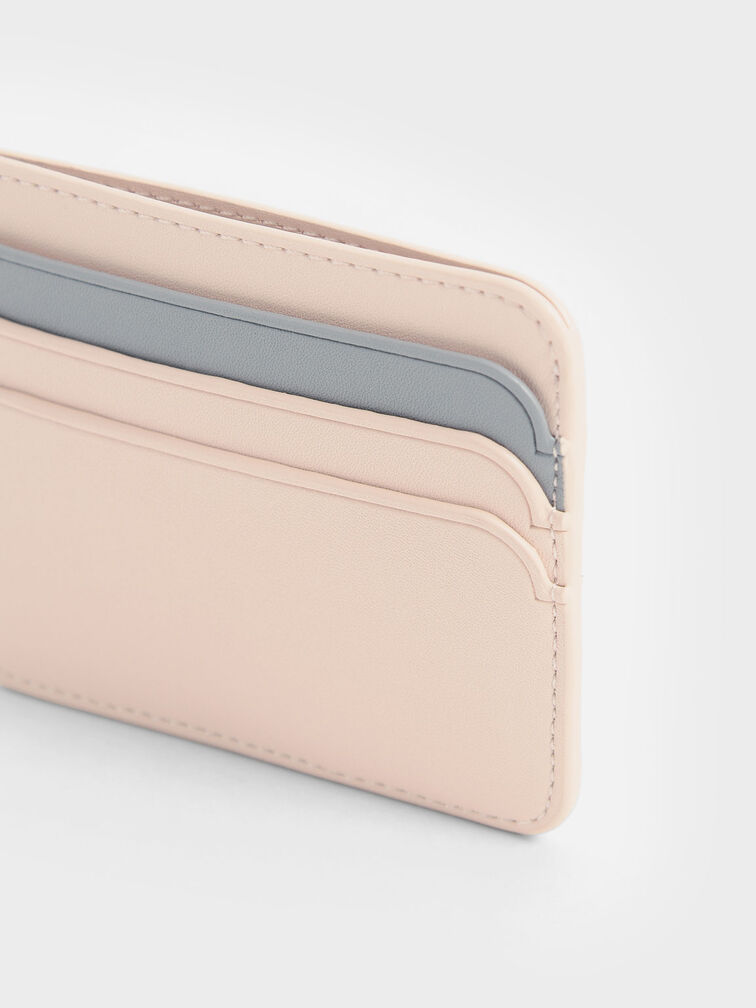 Two-Tone Multi Slot Card Holder, Light Pink, hi-res