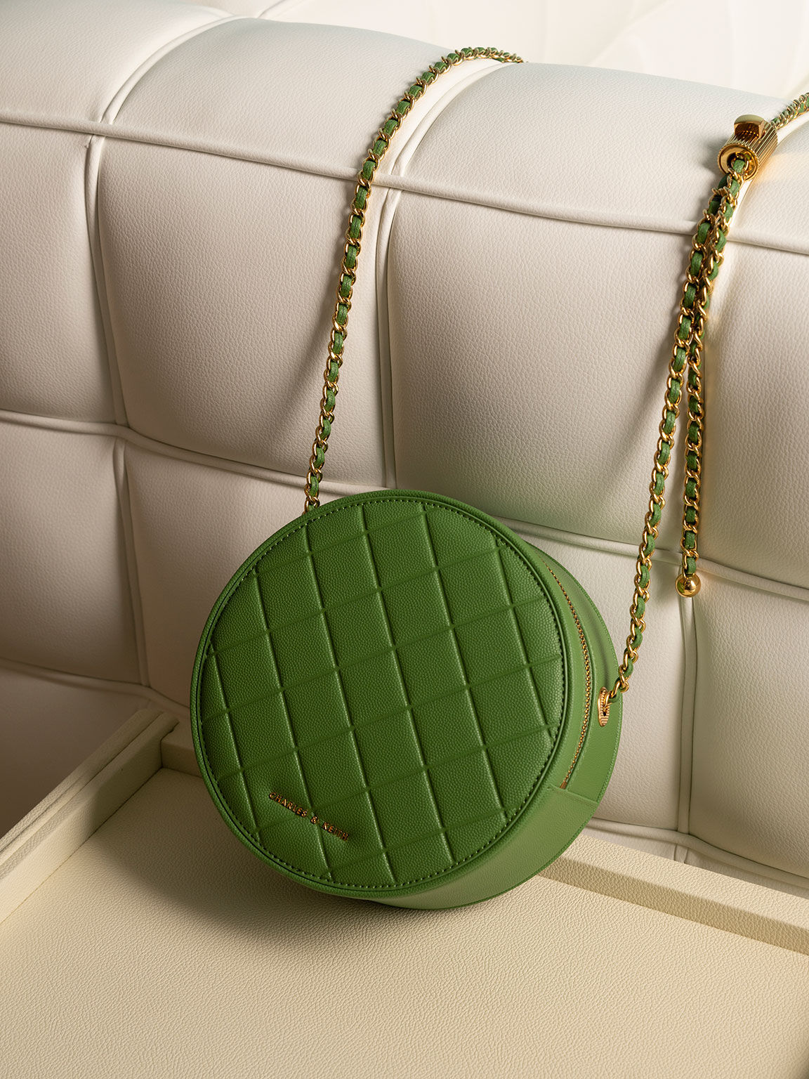 Quilted Circle Bag - Green
