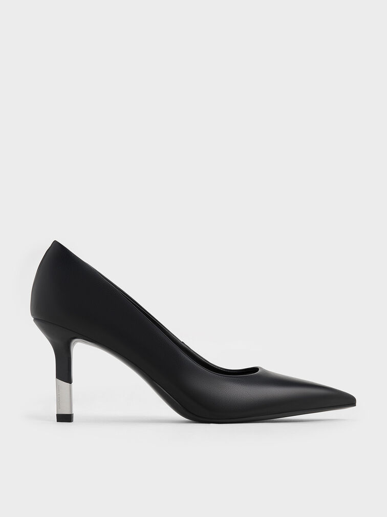 Pointed-Toe Stiletto Pumps, Black, hi-res