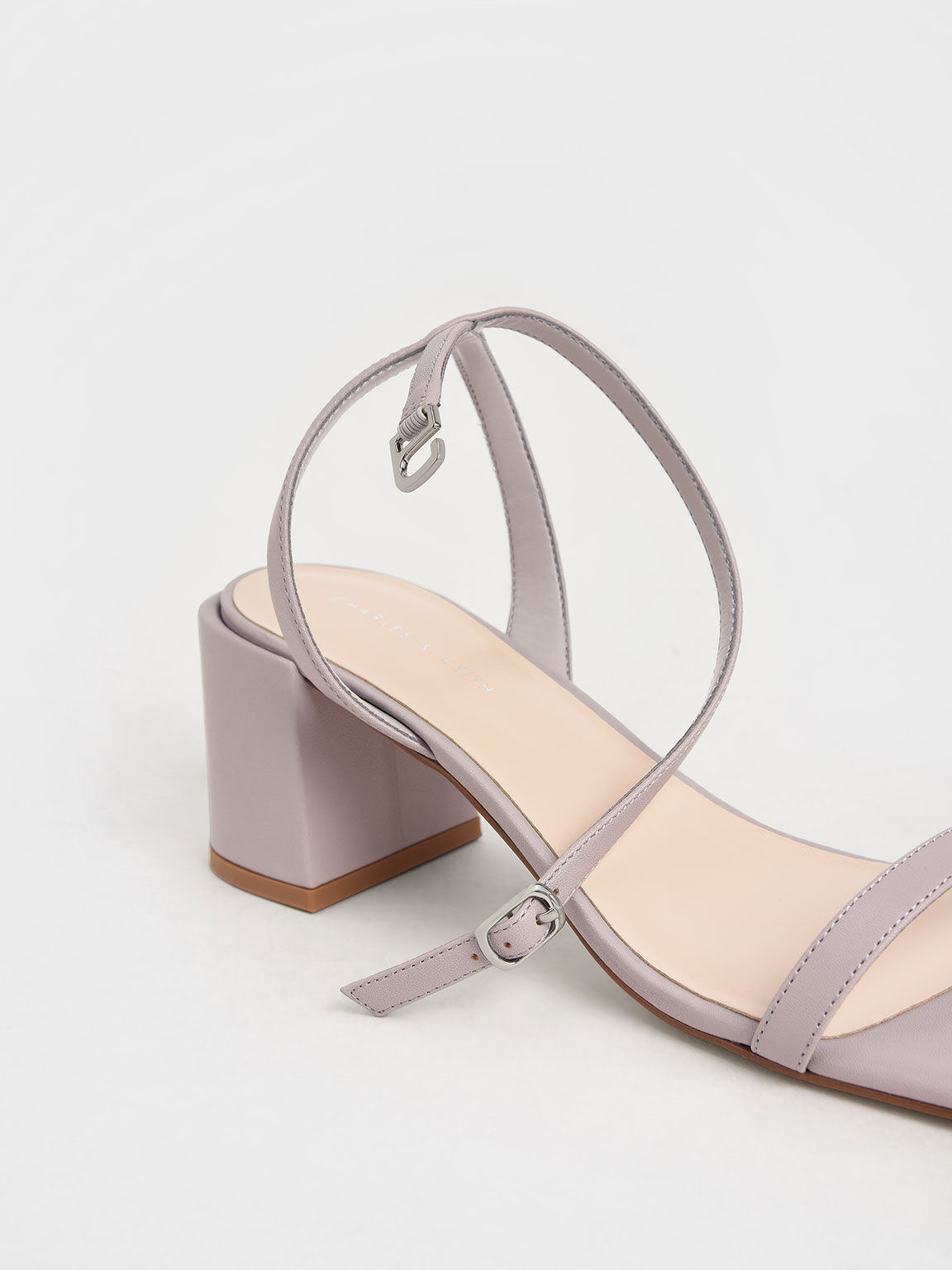 Asymmetrical Ankle Strap Sandals, Lilac, hi-res