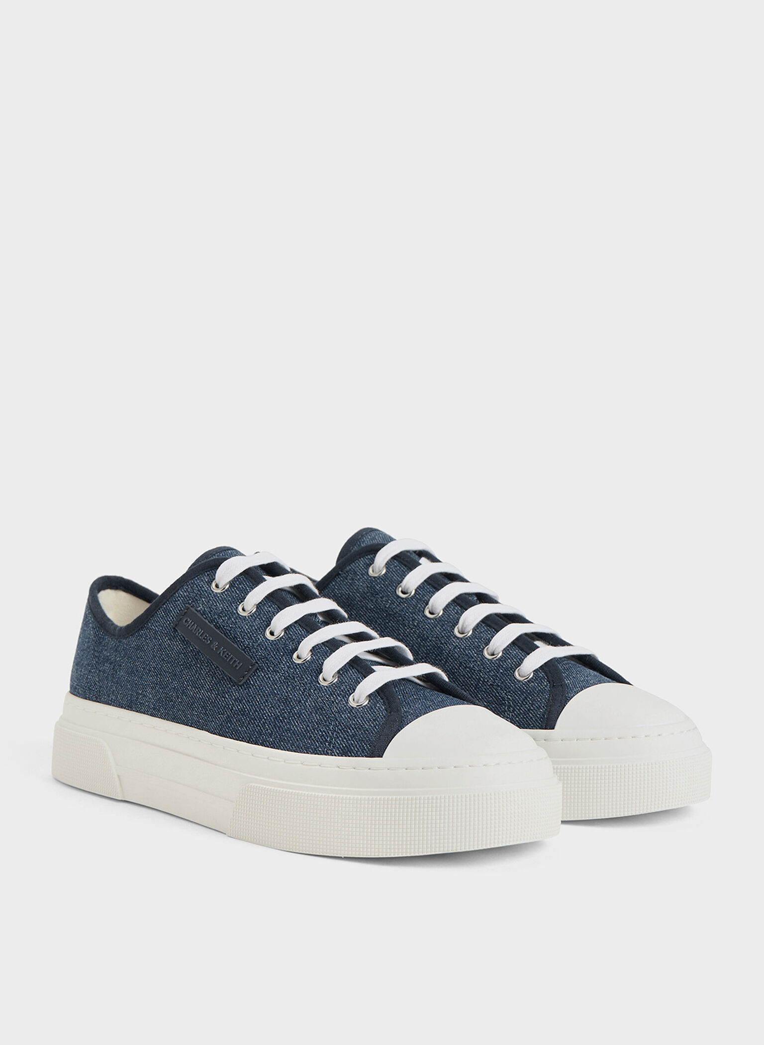Kay Denim Low-Top Sneakers, Denim Blue, hi-res