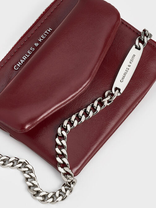 Rachel Front-Pocket Zip-Around Card Holder, Burgundy, hi-res