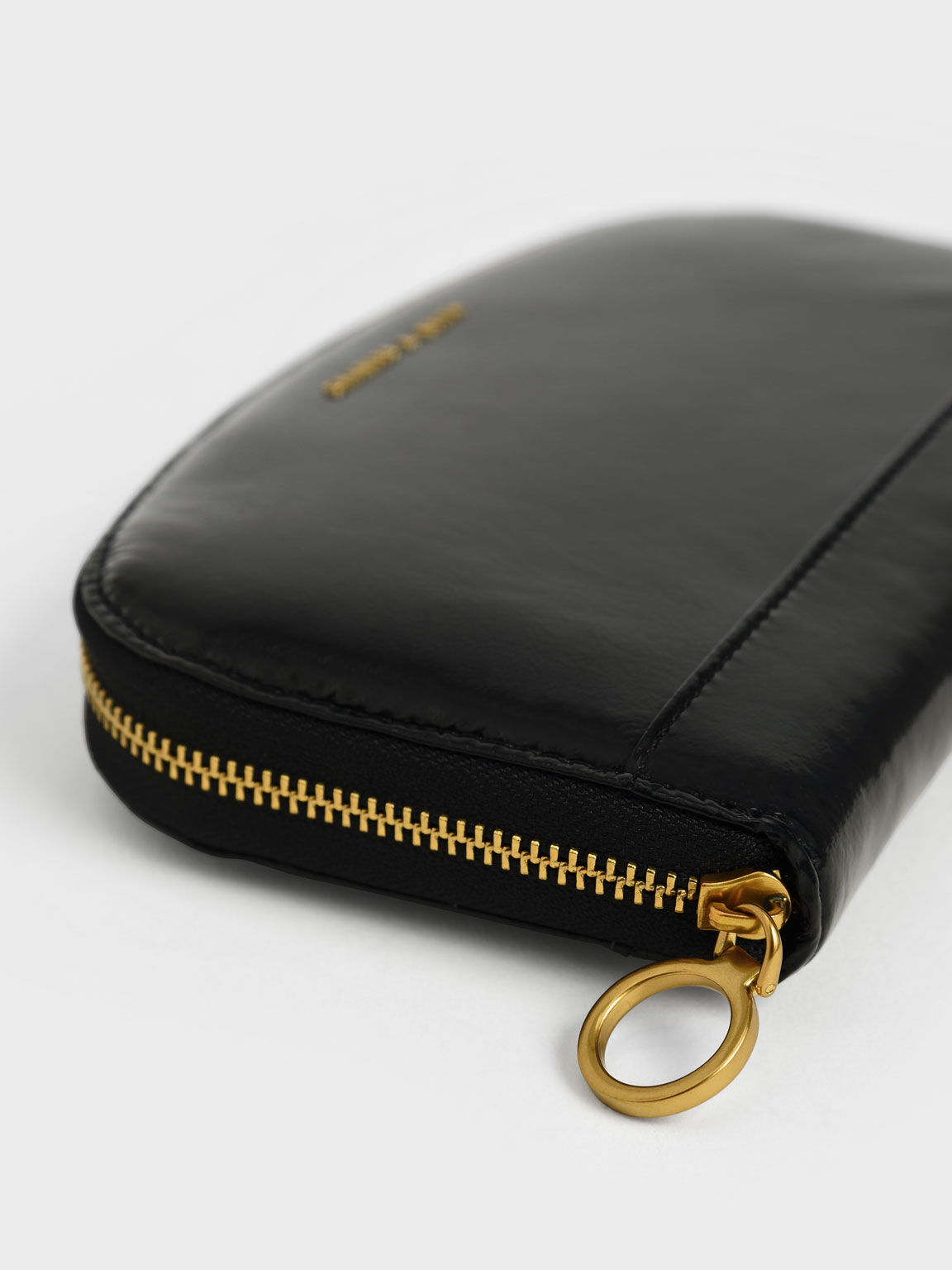 Arch Curved Mini Long Wallet, Black, hi-res