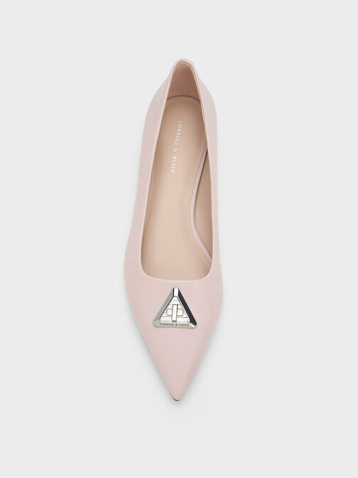Trice Metallic Accent Pointed-Toe Flats, Nude, hi-res