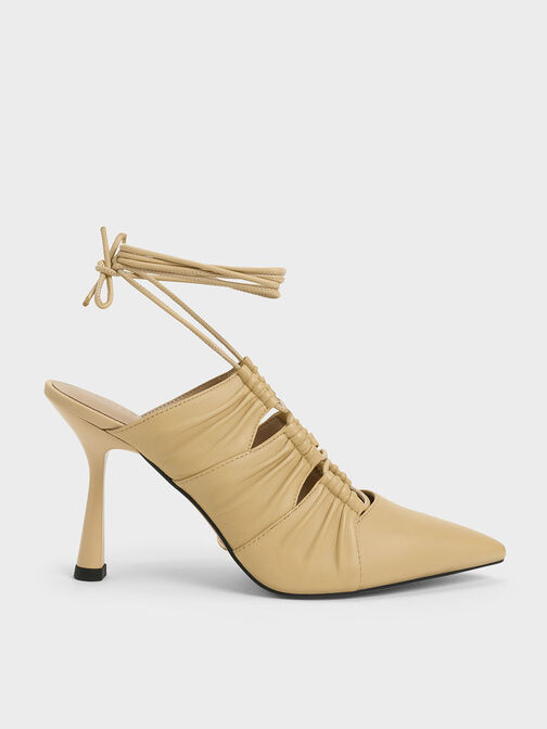 Landis Leather Tie-Around Pumps, Sand, hi-res