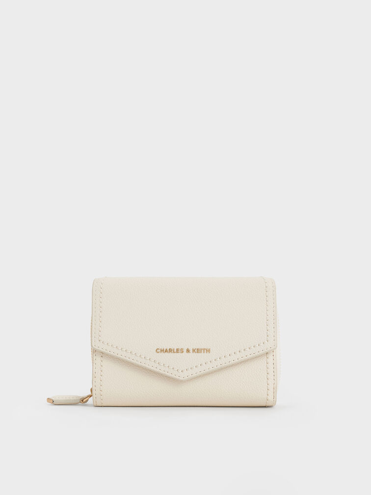 Stitch Trim Envelope Wallet, Cream, hi-res