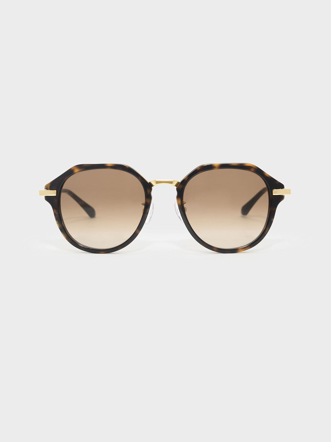 Angular Oval Sunglasses, T. Shell, hi-res