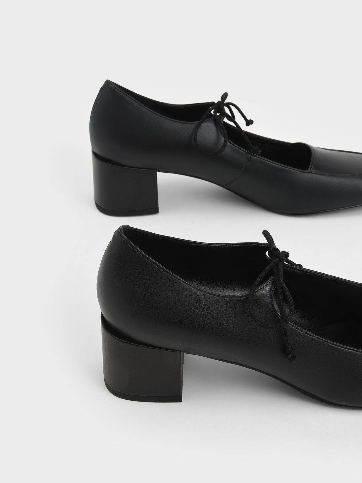 Black Bow Tie Block Heel Pumps CHARLES KEITH International