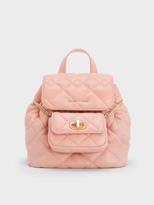 Aubrielle Quilted Backpack, Pink, hi-res