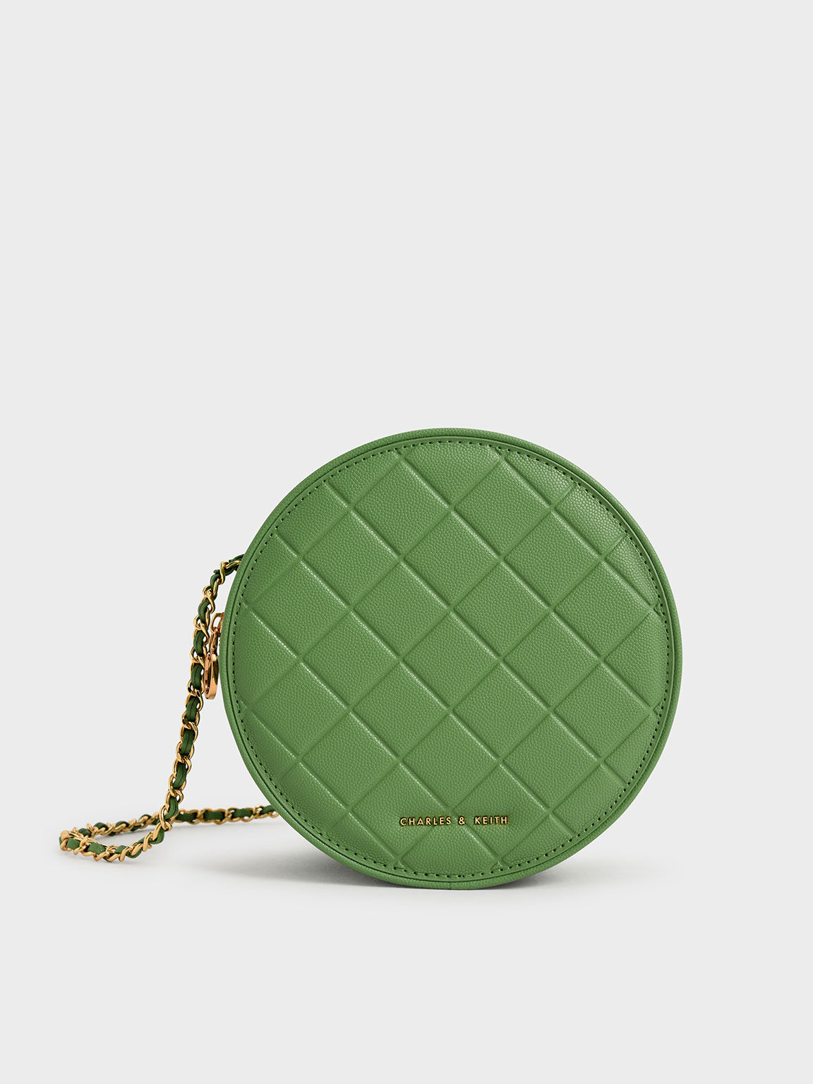 Kwan Quilted Circle Bag, Green, hi-res