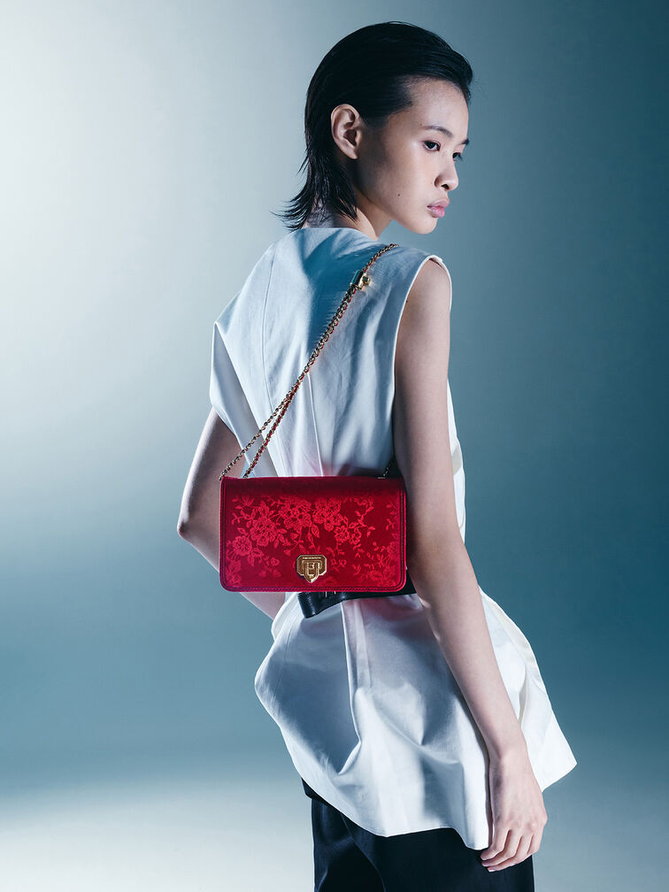 Minibolso Jacquard, Rojo carmesí, hi-res