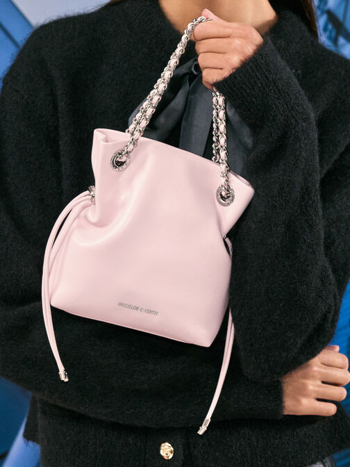 Arya Braided-Strap Double-Handle Crossbody Bag, Cotton Candy Pink, hi-res