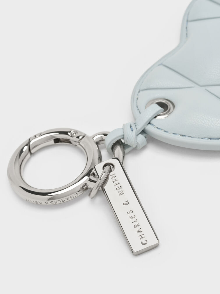 Heart Quilted Mirror Charm, Sea Salt Blue, hi-res