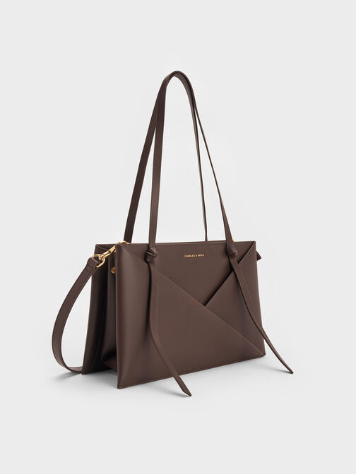 Midori Geometric Tote Bag, Espresso Brown, hi-res