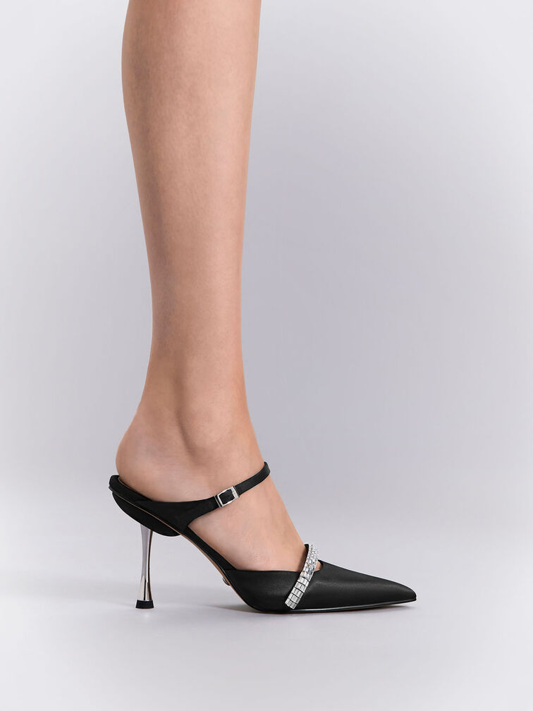 永續系列：Demi 寶石帶穆勒高跟鞋, 黑色特別款, hi-res