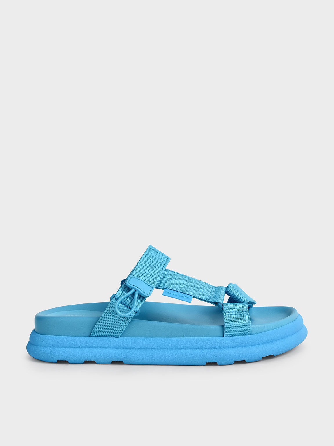 Polyester Velcro Strap Sports Sandals, Blue, hi-res