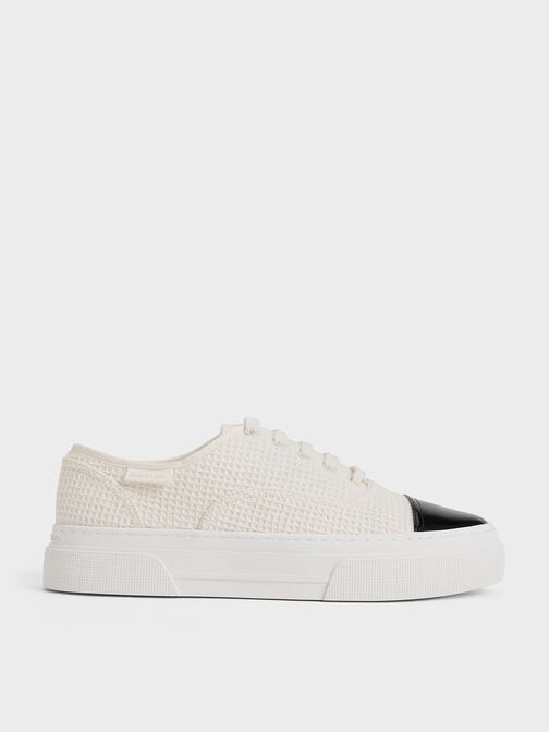 Joshi Textured Two-Tone Sneakers, Chalk, hi-res