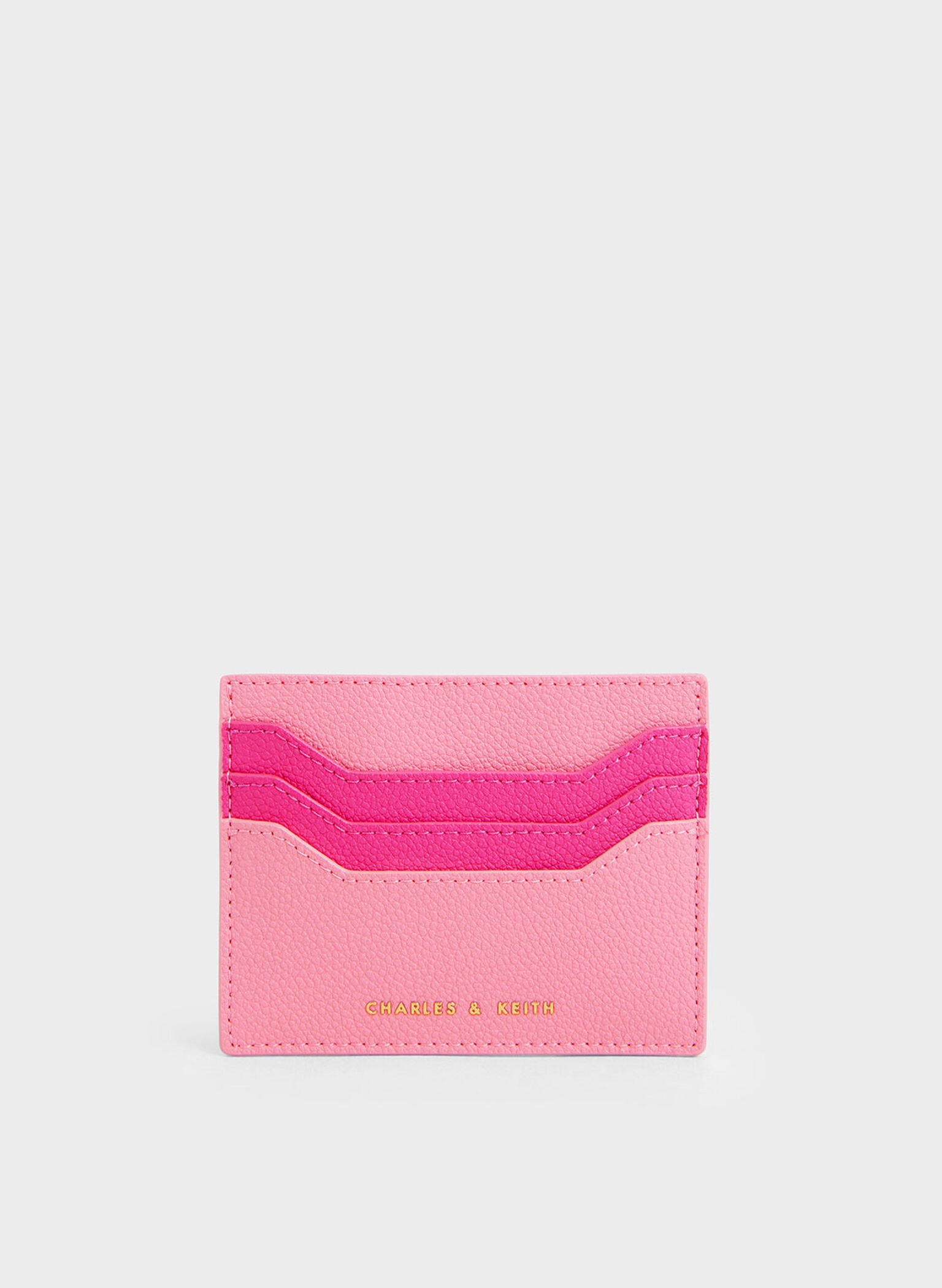 Two-Tone Multi-Slot Card Holder, Pink, hi-res