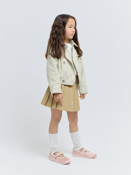 Girls' Satin Scallop-Trim Mary Jane Sneakers, Pink, hi-res