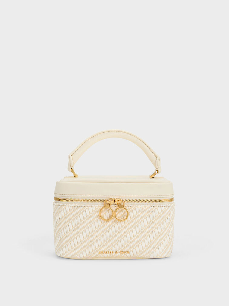 Woven Two-Way Zip Mini Bag, Multi, hi-res