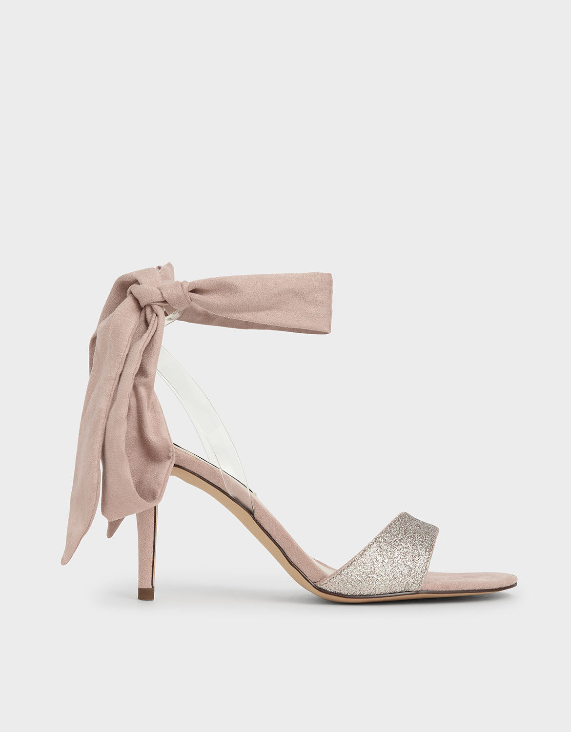 Champagne Glitter Ribbon Ankle-Tie 