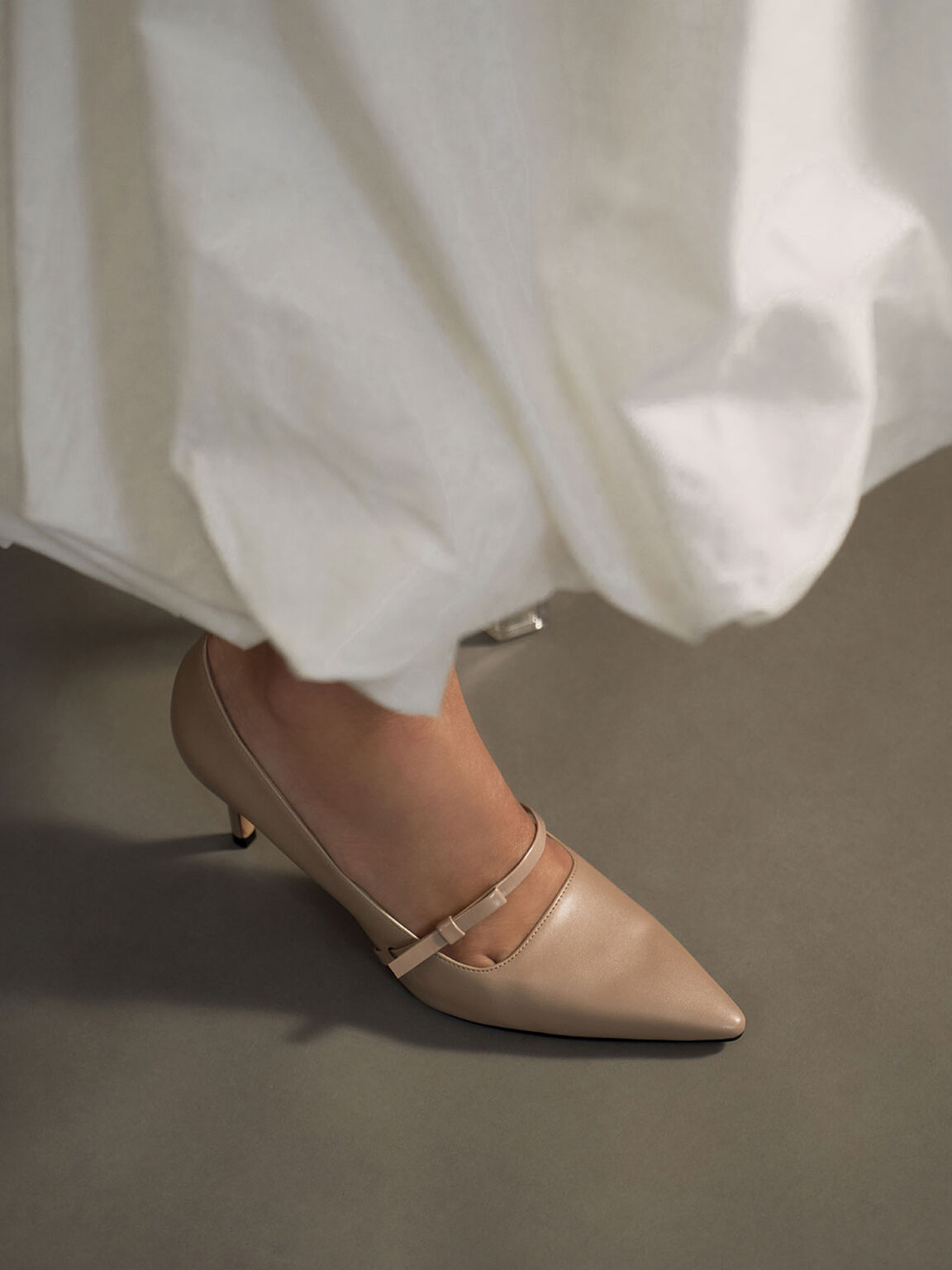 Mary Jane Stiletto Heel Court Shoes, Beige, hi-res
