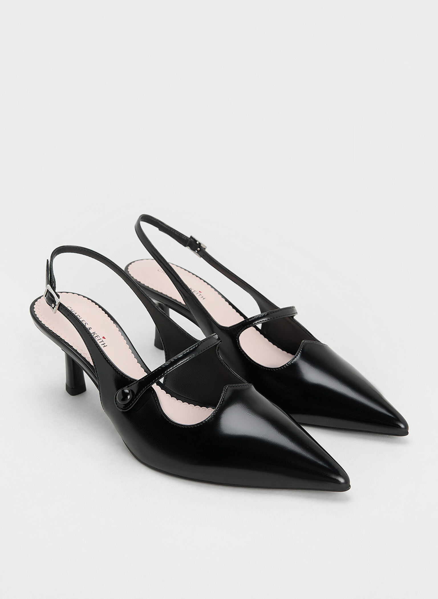 Zapatos destalonados Mary Jane, Negro pulido, hi-res