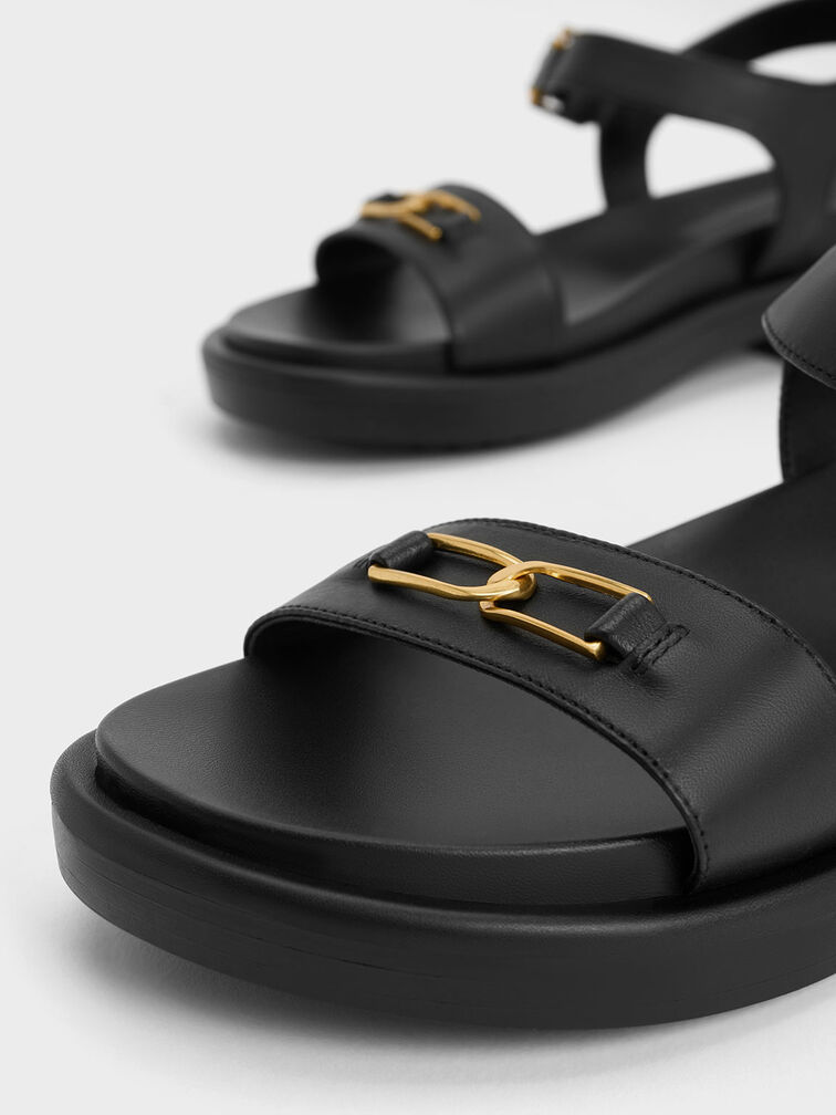 Sandalias Gabine de cuero, Negro, hi-res