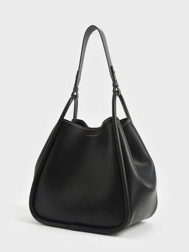 Lyla Tubular Slouchy Tote Bag, Black, hi-res