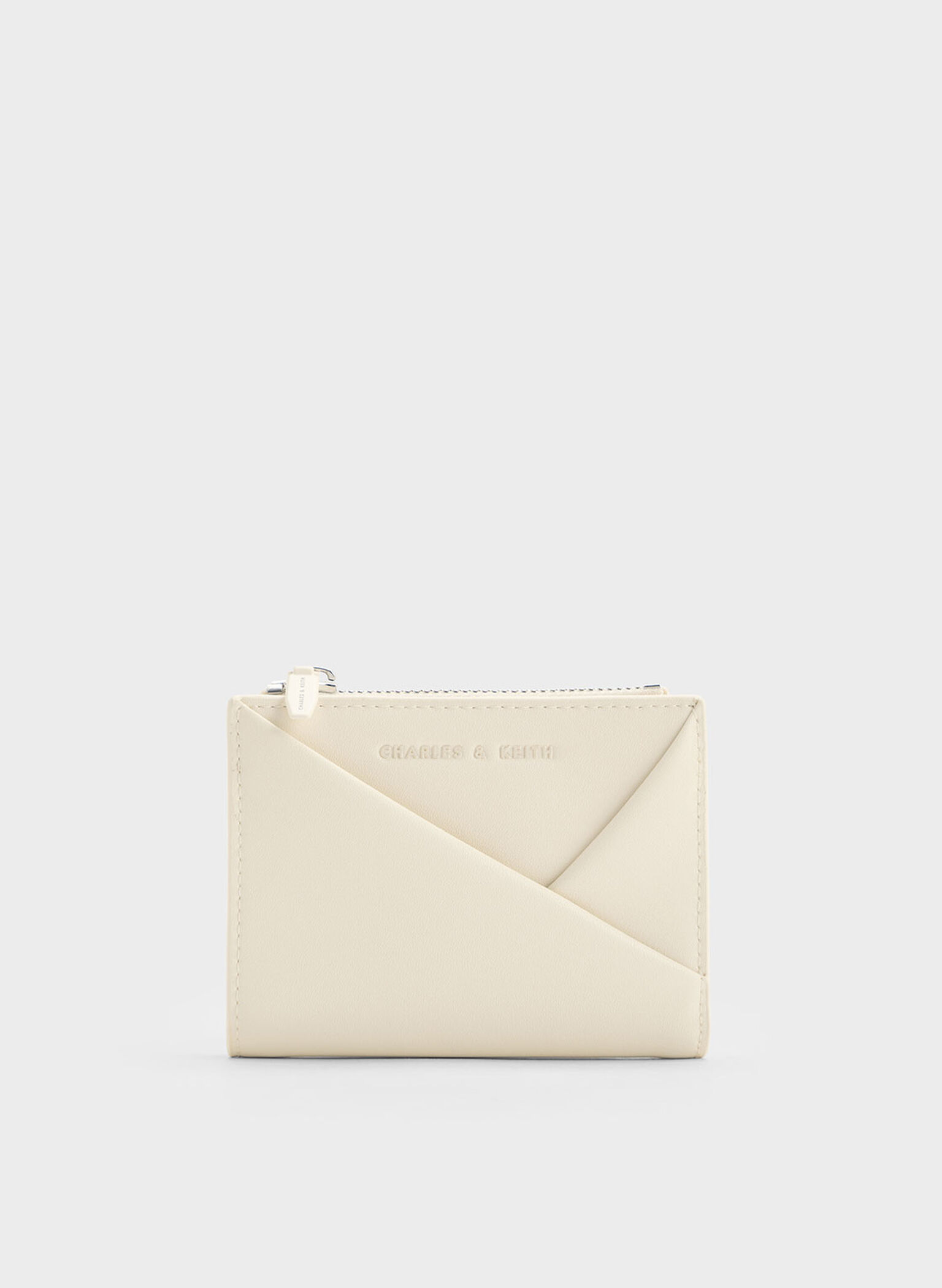 Midori Geometric Top-Zip Wallet, Cream, hi-res