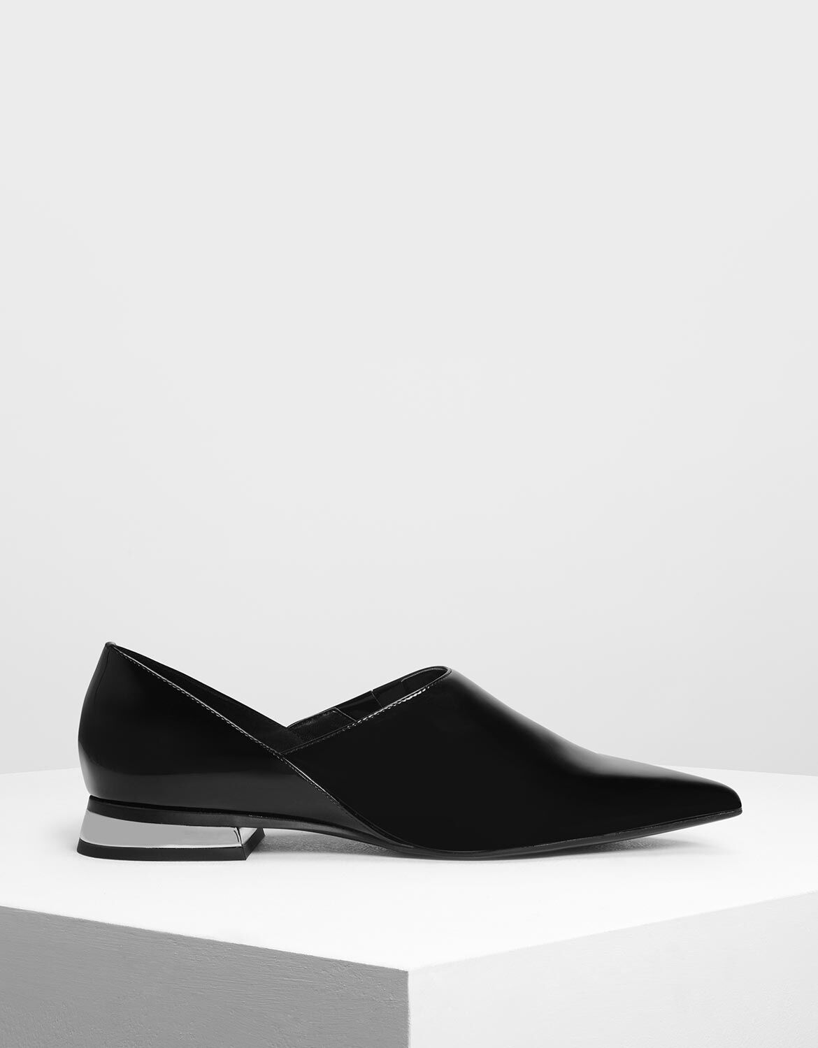 Black flat slip on shoes clearance