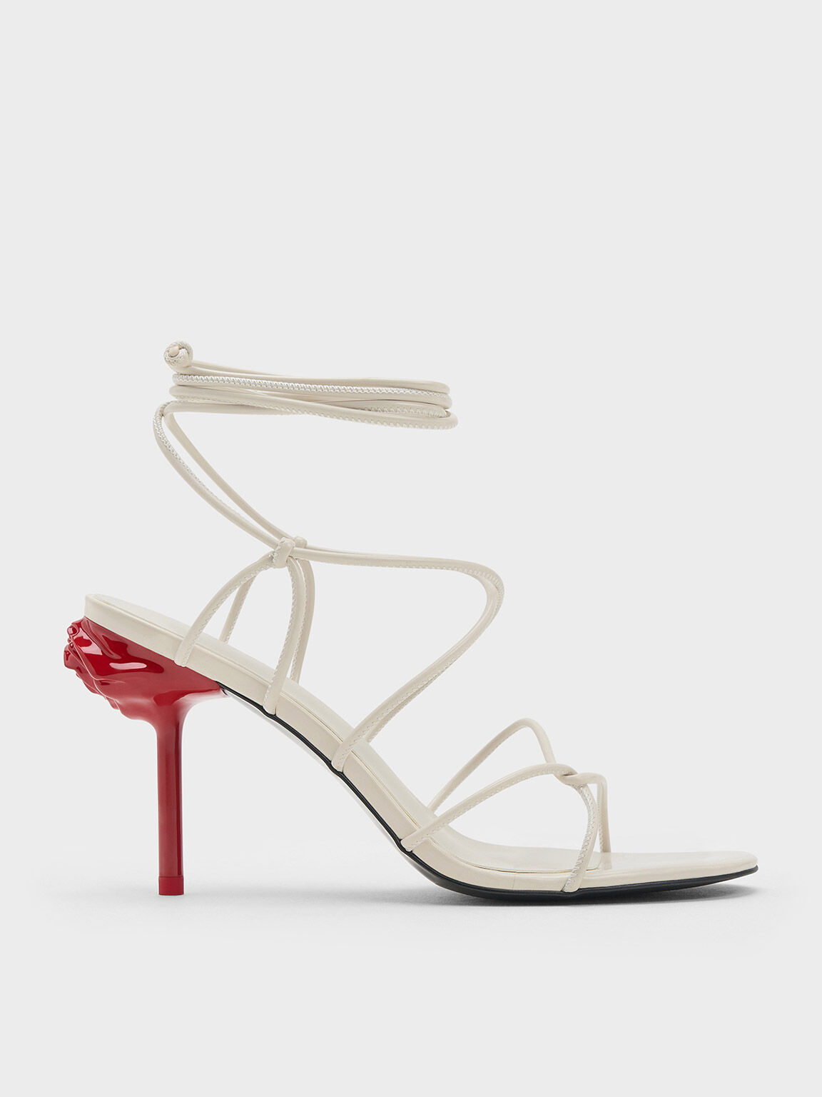 Strappy red heels sale