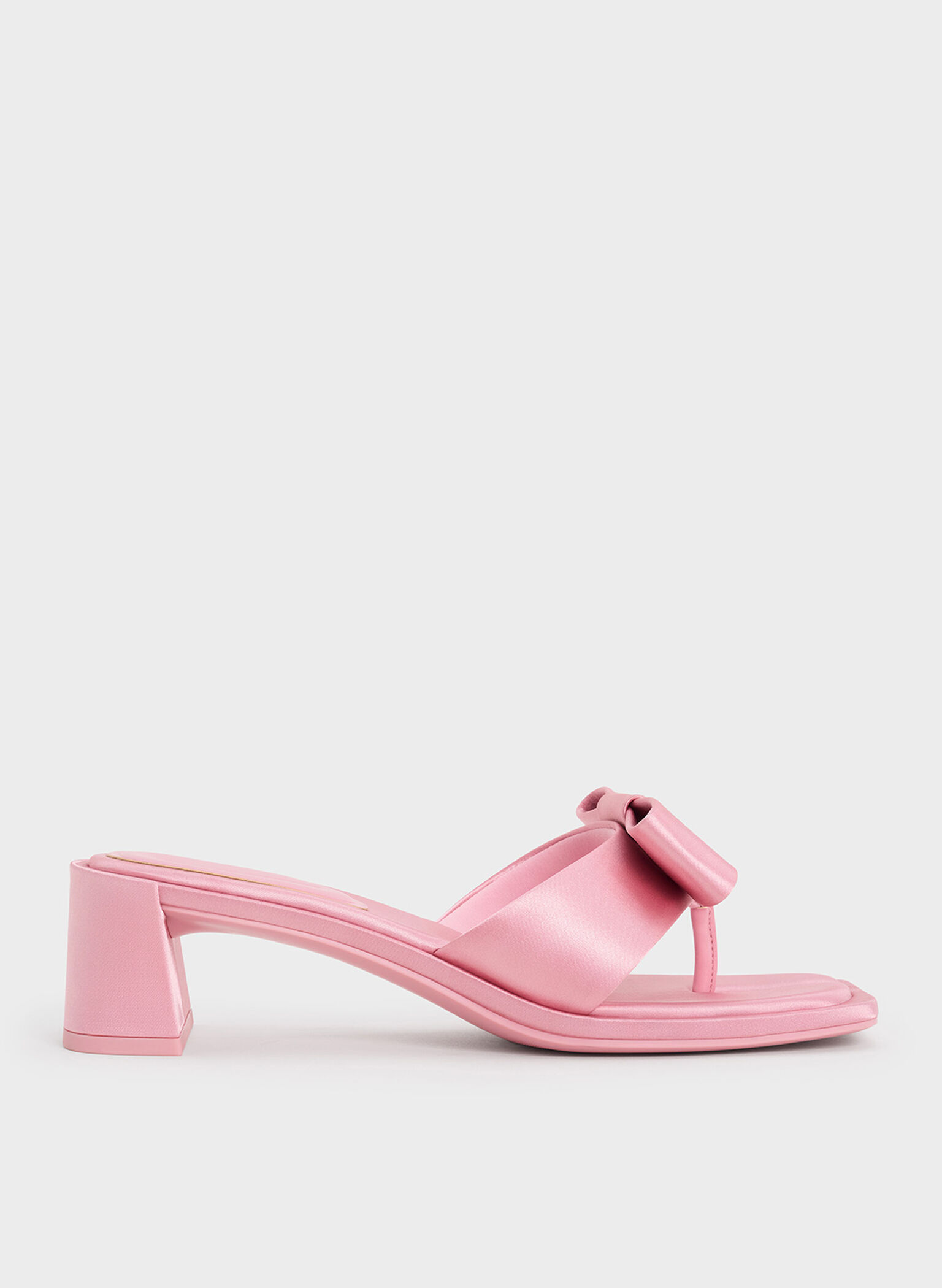 Sandalias de tacón con lazo de satén, Rosa, hi-res