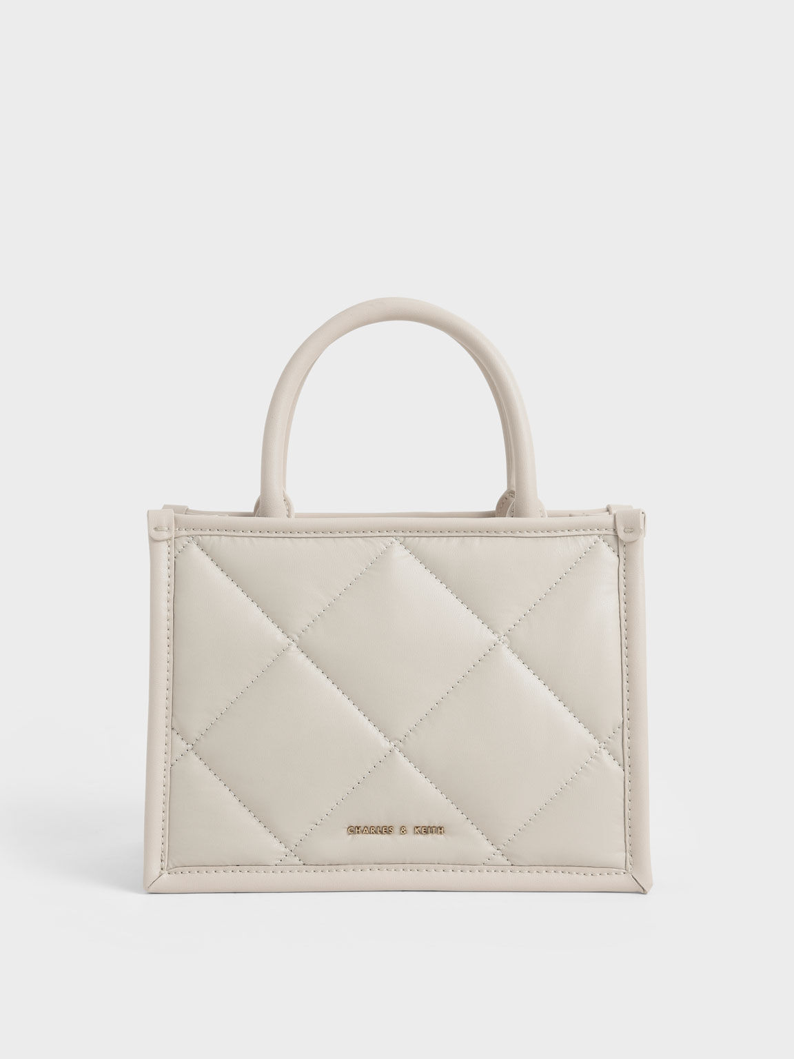 Celia Quilted Tote Bag, Ivory, hi-res