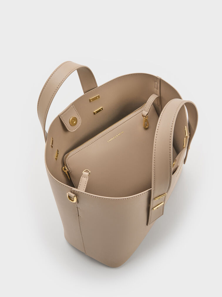Shania Tote Bag, Taupe, hi-res