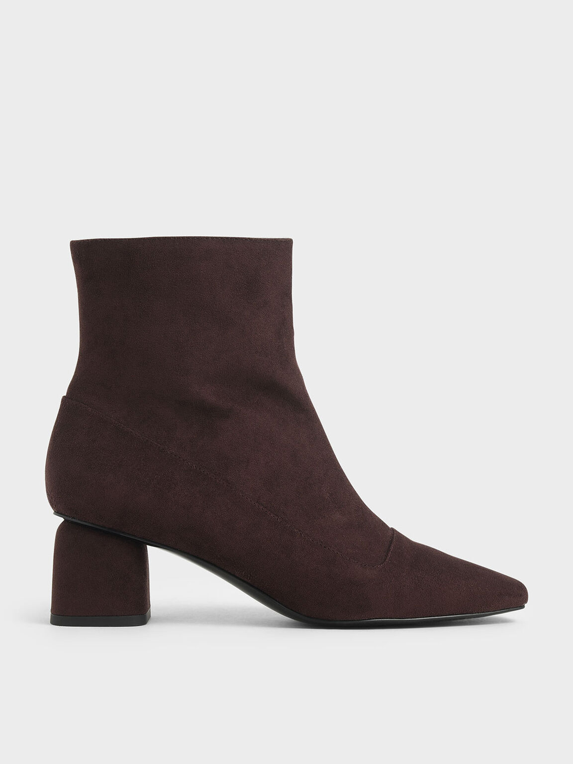 Textured Zip-Up Ankle Boots, Maroon, hi-res