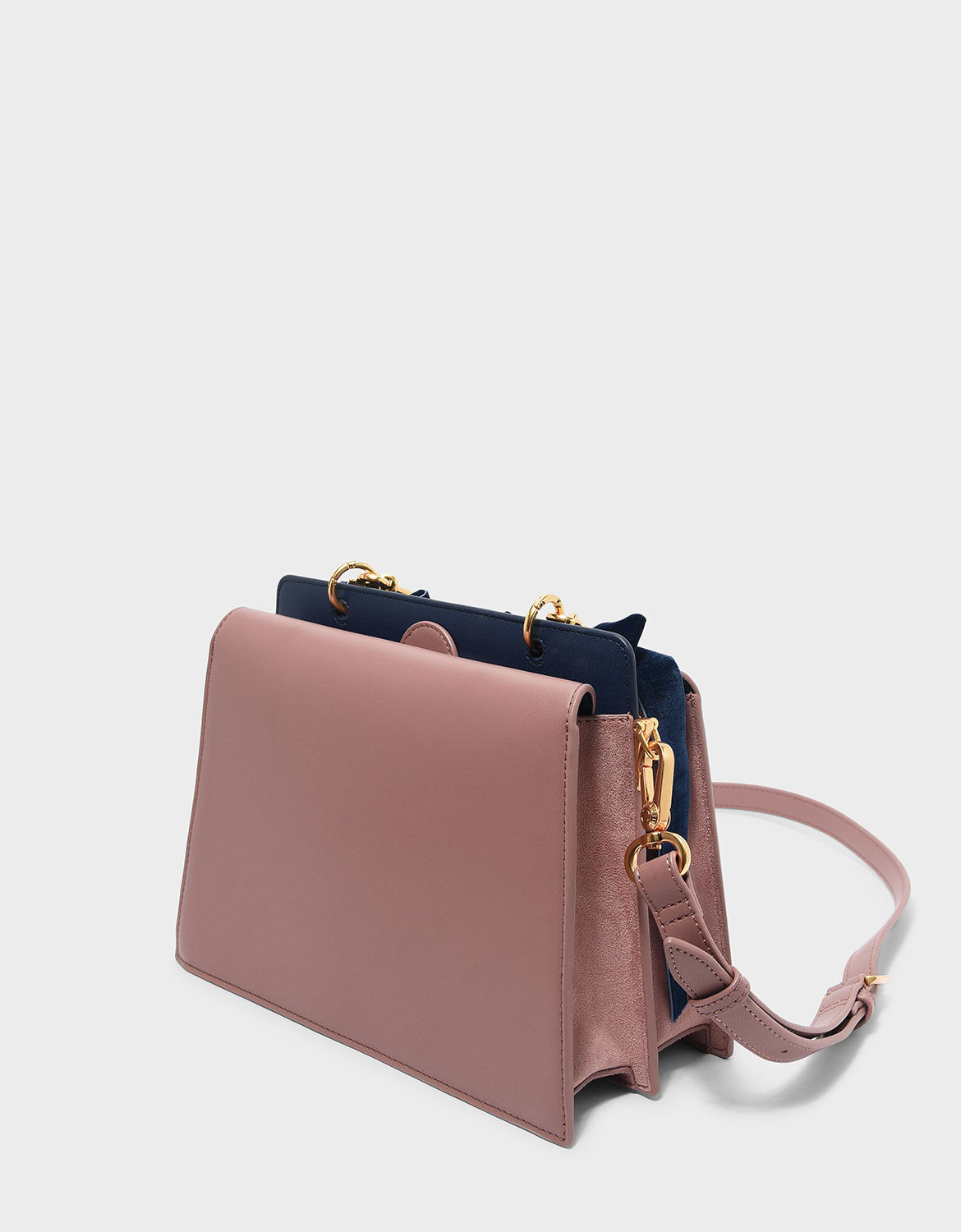 charles and keith velvet bow detail handbag