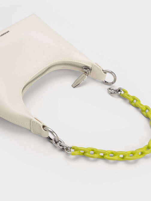 Koi Chain Handle Shoulder Bag, Cream, hi-res