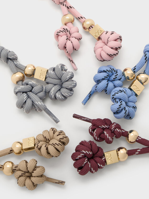 Knotted-Flower Charm, Blue, hi-res