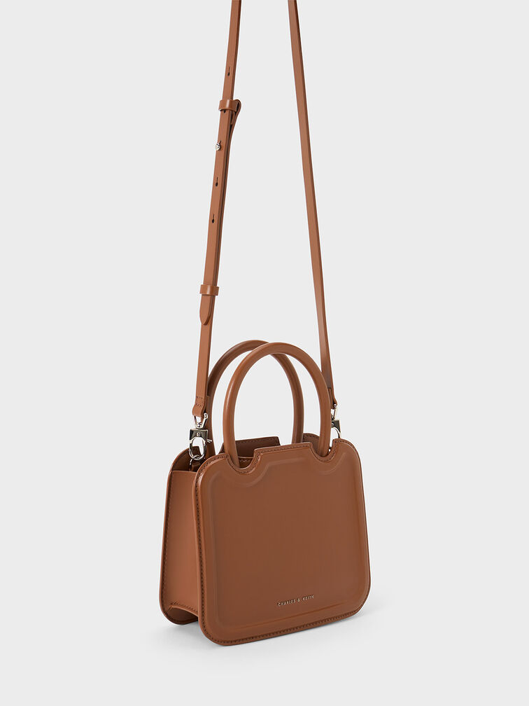 Bolso tote escultural Perline, Marrón chocolate, hi-res