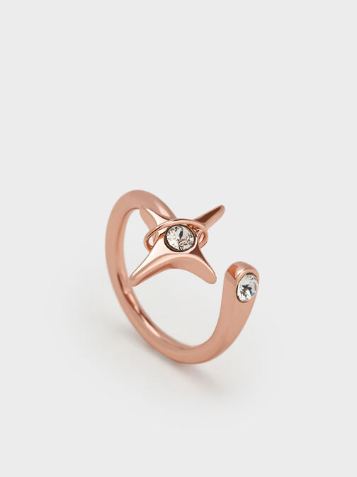 Anillo Estelle con detalles de estrellas y cristal, Oro rosa, hi-res